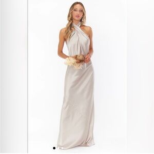 Jasmine halter dress - show me your mumu - show me the ring luxe satin